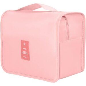 Women Pink Hanging Toiletry Bag Water Resistan Cosmetic Makeup Travel Organizer